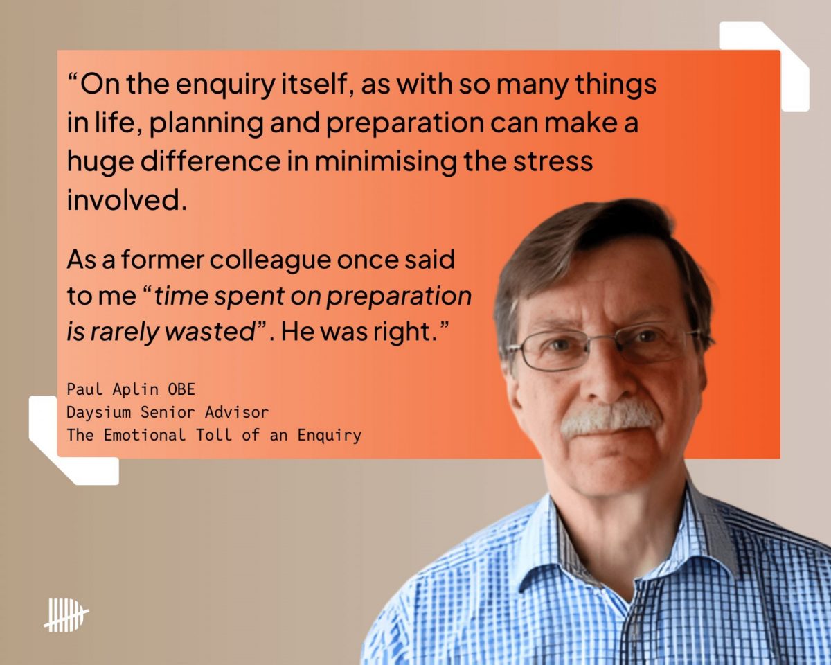 A quote of the importance of preparation for tax investigations by Paul Aplin OBE