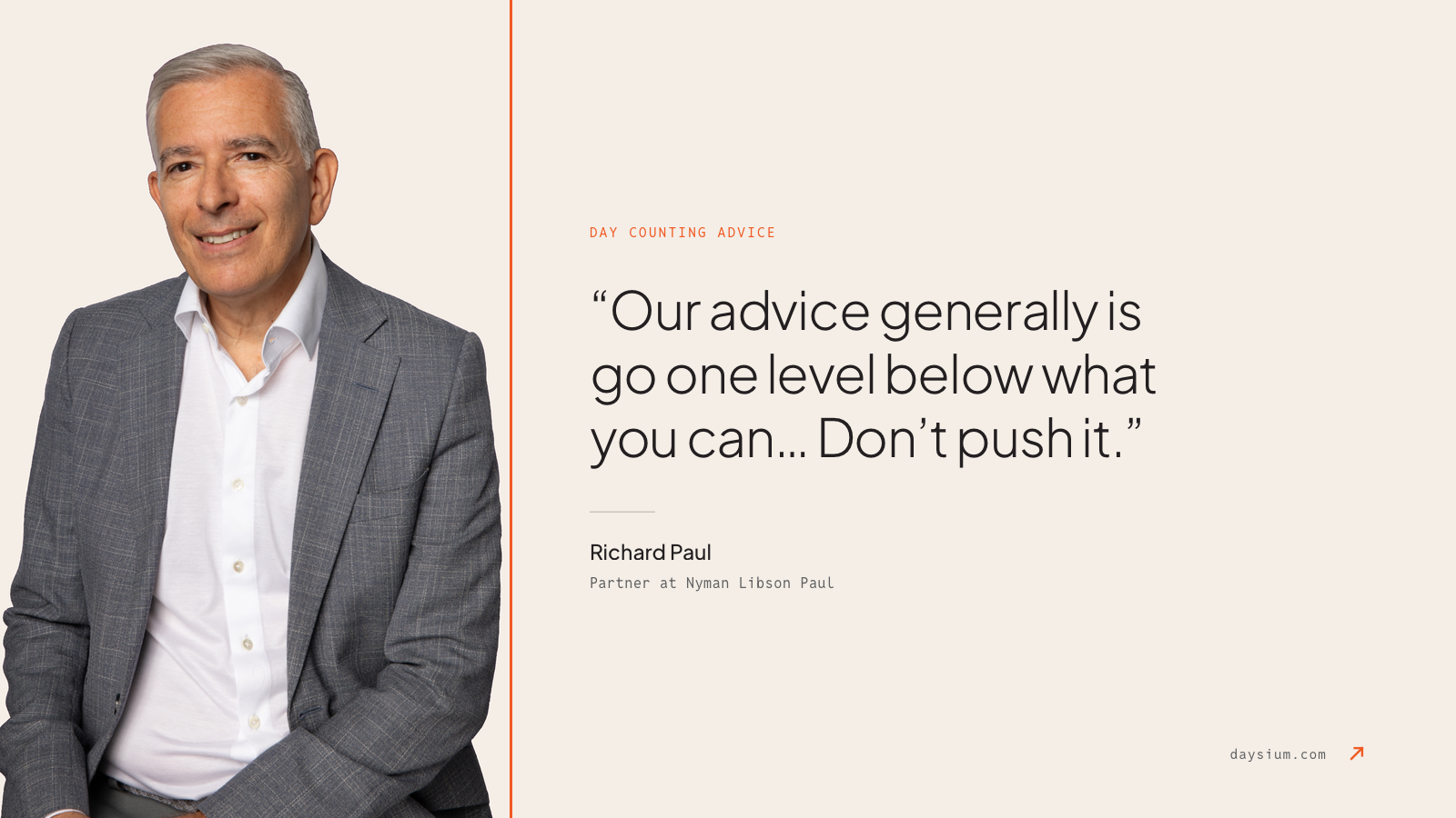 A quote by Richard Paul from NLP on how to approach day counting thresholds.