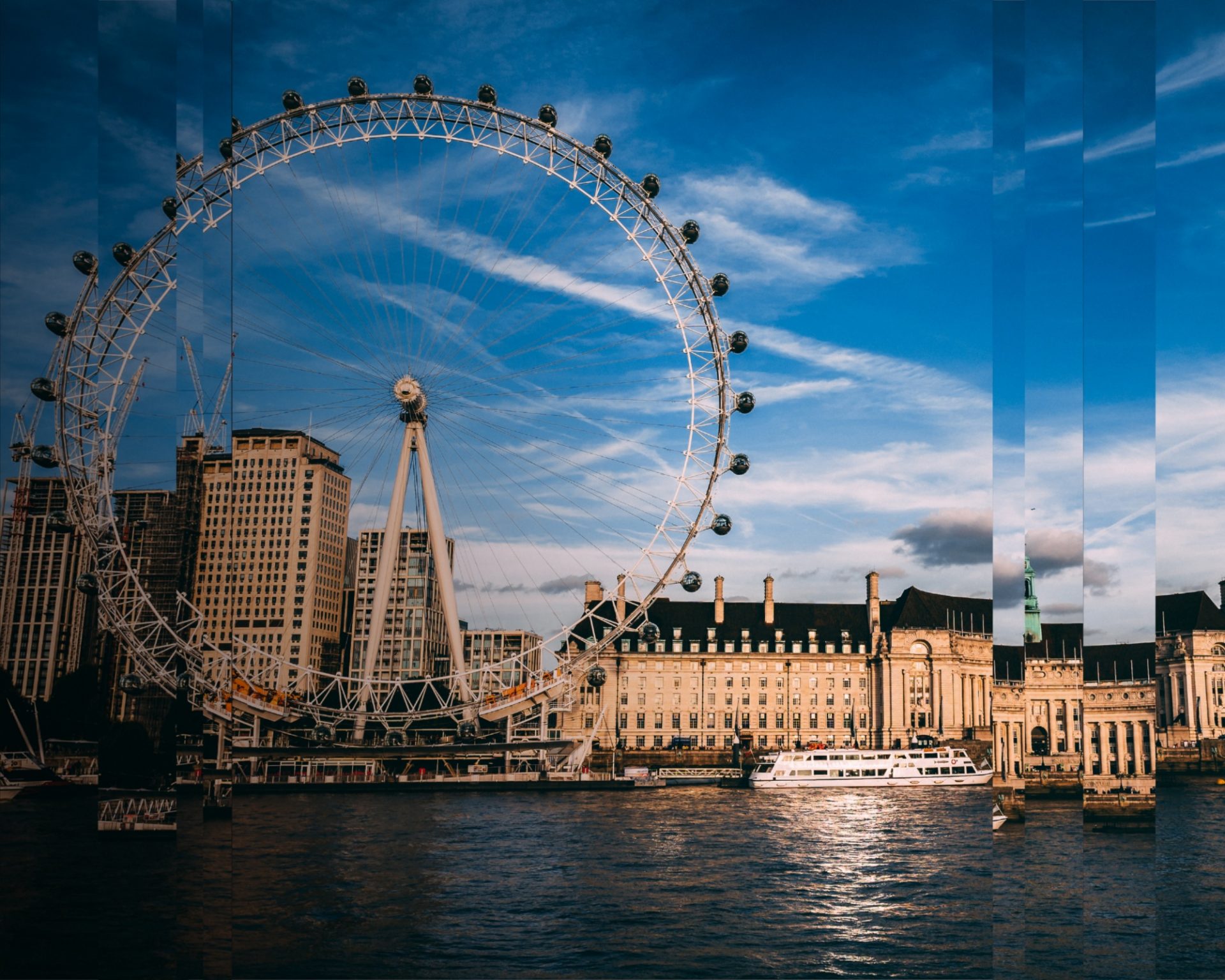 A sliced picture of London Eye.