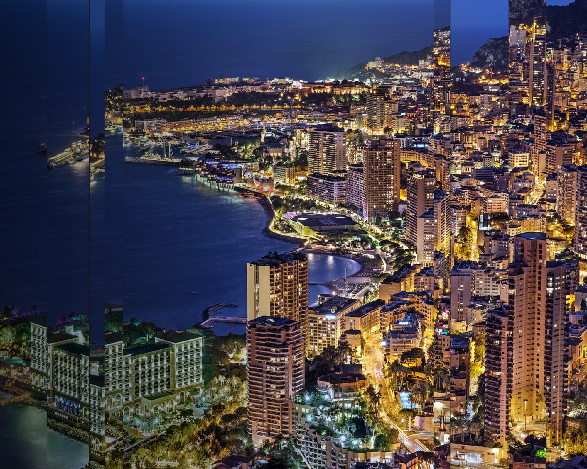 A picture of the Monaco night sky.