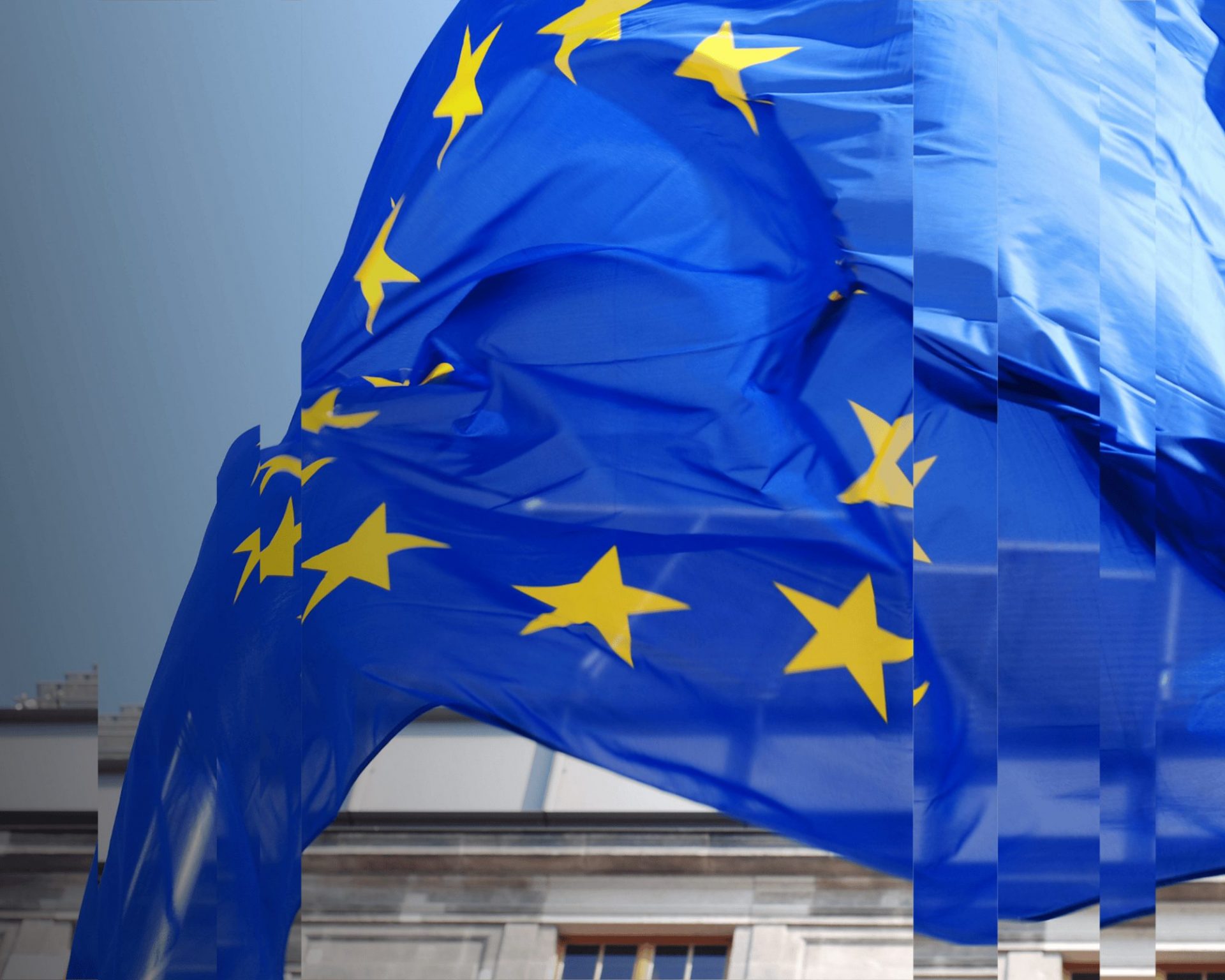 A European Union flag to represent the article's explanation of Schengen rules for family travel