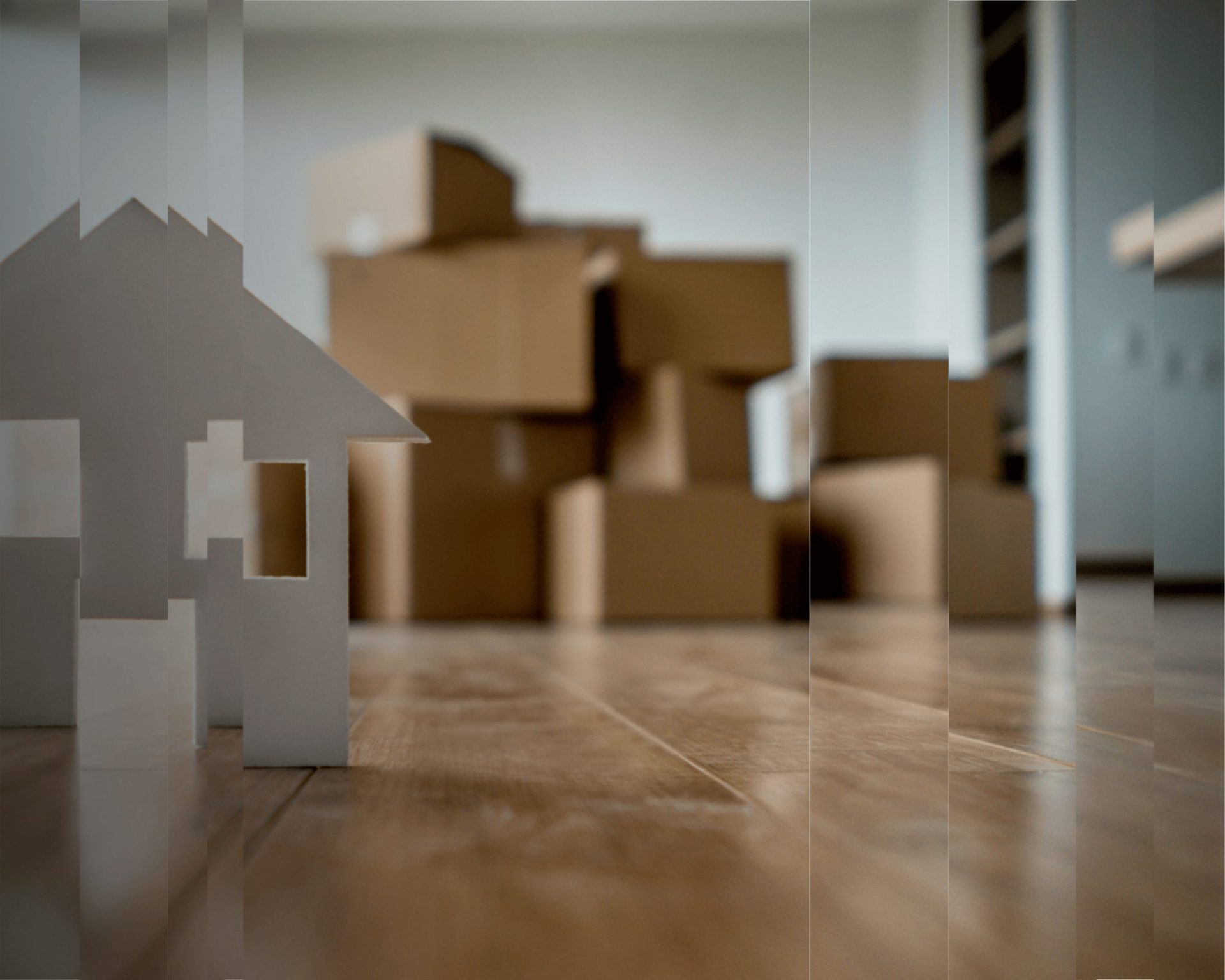 A picture of cardboard boxes representing the stresses of moving countries.