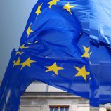 A European Union flag to represent the article's explanation of Schengen rules for family travel
