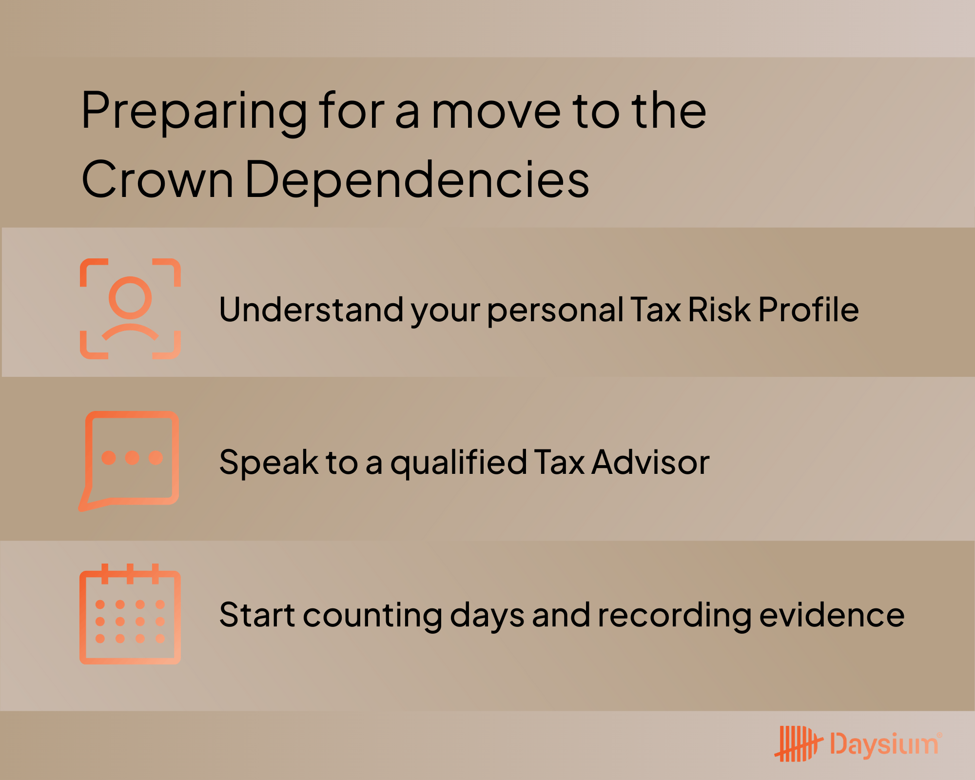 A list of three things to prepare moving to the Crown Dependencies
